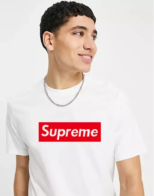 SUPREME Logo Print T-shirt Trend Brand Casual Simple Basic Unisex Cotton  Tee