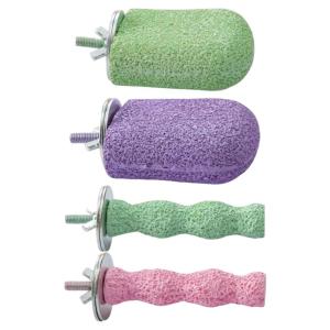 Pet Bird Chewing Perch Set 4PCS Textured Resin Stands For Parakeets Claw Nail Conditioning