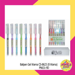 (1Pak Isi 8Warna) Ballpen Gel Warna 05mm bulpen gel warna-warni colorful pen bolpen sekolah pen gel ballpoint