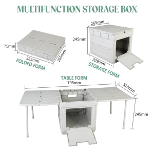 Folding Camping Storage Box High Capacity Vehicle-mounted Multi-function Storage Box Expandable Table Multipurpose Outdoor Camping Portable Table