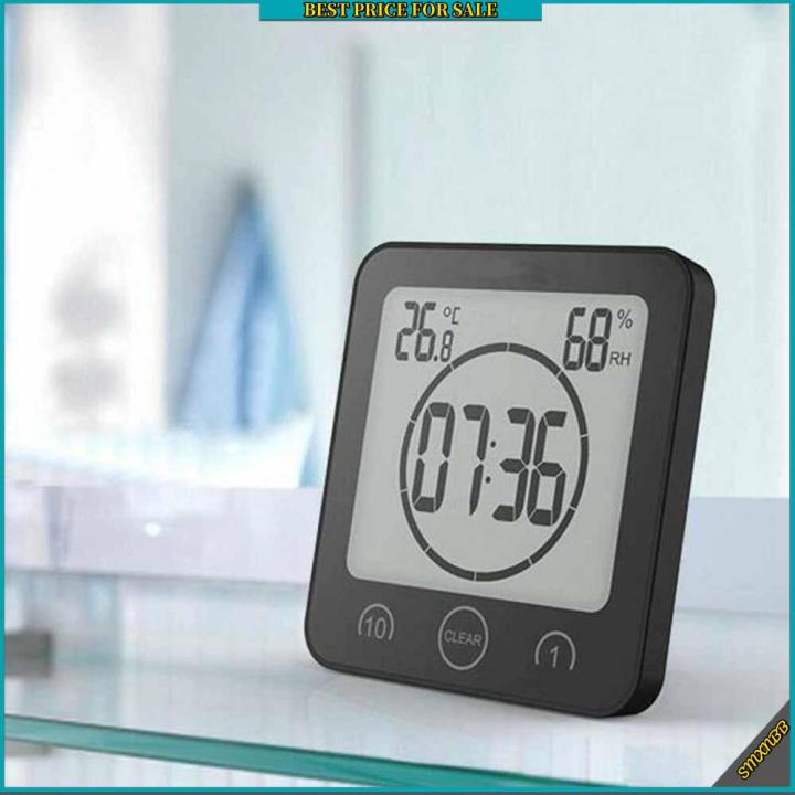 Waterproof Bathroom Digital Shower Clock Timer Alarm Temperature Meter