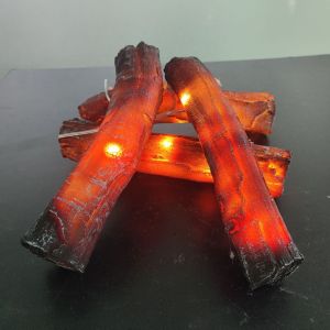 WARMIE Simulation Design Transparent Resin Simulation Charcoal Strip LED Lights 4pcs/set LED Lights Simulation Wood Pile Wood Pile Transparent Resin Simulation wood Stack place Decoration
