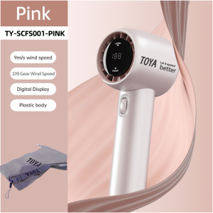TOYA Kipas Mini Isi Ulang Portabel 12000mAh Air Cooler Handheld Jet Fan Angin Kencang 199 Gear Kecepatan Angin Tampilan Digital Tubuh Logam