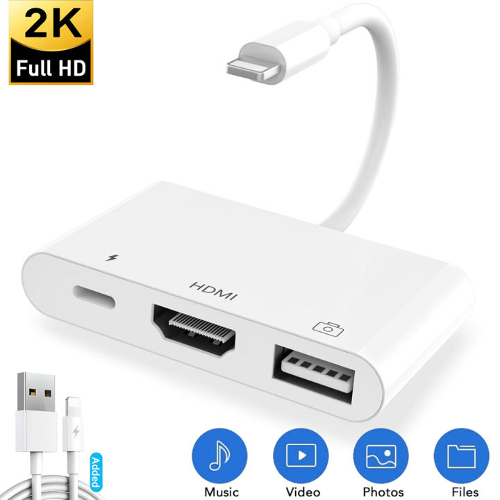 HDMI USB-adapter, 6-in-1 HDMI digitale AV USB SD/TF-adapter, USB-adapter met laadaansluiting, SD/TF kaartlezer compatibel met iPhone14/14Pro/14ProMax/14Plus/13/12/11/SE/X/8/7/6, i-Pad HDMI USB-adapter, 6-in-1 HDMI digitale AV USB SD/TF-adapter, USB-adapter met laadaansluiting, SD/TF kaartlezer compatibel met iPhone14/14Pro/14ProMax/14Plus/13/12/11/SE/X/8/7/6, i-Pad