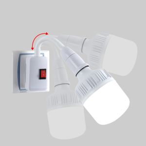 [Ready Stock+COD] Socket Socket Switch Household Plug E27 Light Bedroom Wall Plug In Lamp Straight Type Energy-saving Lamps Led Bulbs
