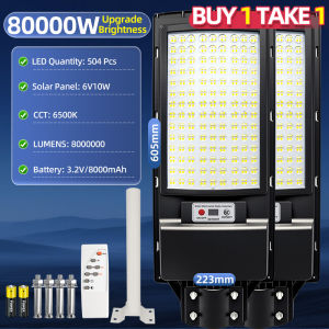 KINGSOLAR 50000W BUY 1 TAKE 1 Solar Street Lights Outdoor Waterproof Street Outdoor All-in-one Solar Flood Lamp With Remote IP67 Outdoor lighting For Motion Sensing Garden Courtyard Street Courtyard Farm Highway Municipal Project