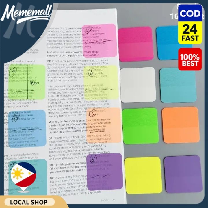160 Sheets Transparent Sticky Notes Notepad 8 Colors Clear Stickers ...