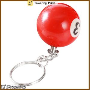 [Towering Pride] Creative Fashion Billiard Pool Keychains Round Ball Key Ring Key Chains Resin 32mm Ball Jewelry Gift