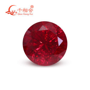ห้องปฏิบัติการรูปร่างกลมเติบโตทับทิม AGL ใบรับรอง Pigeon Blood Red Corundum หินอัญมณีหลวมพร้อมที่มองเห็นได้สำหรับเครื่องประดับ DIY อุปกรณ์เสริม