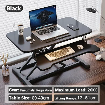 Height-adjustable 32 inchs standing desk converter with Keyboard Tray - For Home Office