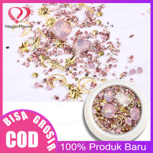 1 Kotak Kuku Campuran Kecil Berlian Rusak Resin Pengisi untuk DIY Kuku Rhinestone Aksesoris Kuku Kristal Untuk Kuku 3D Kuku Seni Hiasan Campuran Permata Membutuhkan Nail Art Diy