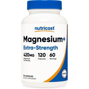 Nutricost Magnesium+ Extra Strength - Magie Oxide & Glycinate Hỗ Trợ Cơ Bắp Thần Kinh Giảm Stress - - Hỗ trợ hoạt động bình thường của hệ thần kinh và cơ bắp. - Hỗ trợ quá trình chuyển hóa năng lượng của cơ thể. - Góp phần duy trì chức năng sinh lý