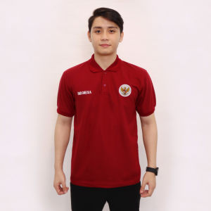 Sonclothing - Kaos kerah pria seragam lengan pendek polo shirt distro logo bordir Garuda Indonesia