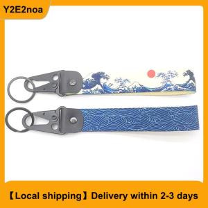 【Local shipping】 Japanese Car Keychain Nylon Thermal Transfer Key Ring Strap Lanyard Modified Auto Pendant Key Rope