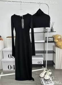 Đầm Nữ Dáng Maxi Cổ Tim + Áo CHoàng Cổ Lọ - Tharo Clothing [DAM0070]