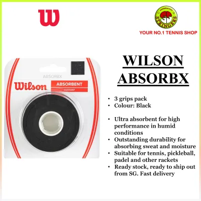 Wilson Absorbx Overgrip [Suitable for tennis badminton pickbleball padel]