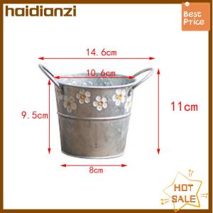 haidianzi Vintage Iron Flower Pot Desktop Flower Vase Plant Flowerpot Balcony Plant Bucket