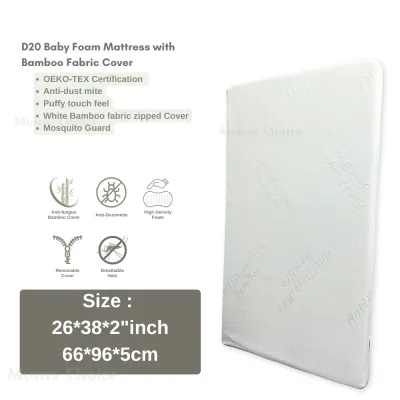 Mums Choice Bamboo Anti Dust Mite High Density Foam Mattress With Holes Suitable for Baby Cot or Playpen