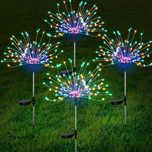 HOMEMORY Solar Christmas Lights Outdoor Waterproof Firework Light 120/150 LED Fairy Lights with 8 Modes
