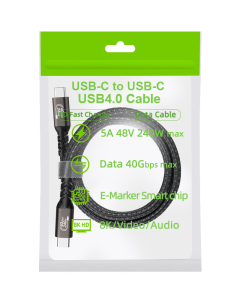 Cap typeC truyền hình ảnh USB4 Thunderbolt 4 / 3 40Gbps 8K @ 60Hz  48V5A sạc nhanh PD 240W