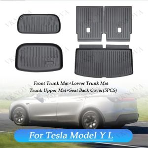 For Tesla Model Y L 2026 Rear Seat Backrest Pad Trunk Mat Anti-Kick Pad Car Interior Accessories Model YL Cargo Liner