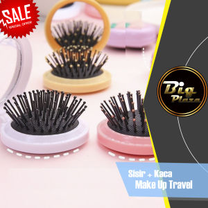 Sisir + Kaca Make Up Travel - Sisir Saku Dengan Cermin Imut Lucu A001 - BIG PLAZA