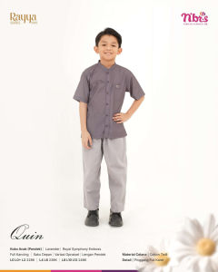 Nibras Sarimbit Quin Baju Koko Anak Laki Laki Lavender Brown Royal Symphony Emboss Lebaran 2025