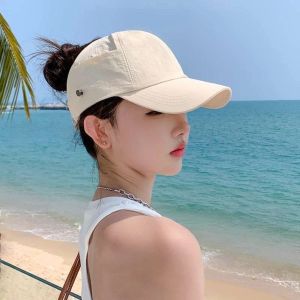 WININ Nhanh khô Mũ che nắng nữ Có thể treo khẩu trang Bảo vệ khỏi tia cực tím Mũ bóng chày Thời thượng Đơn giản Mũ chống nắng kiểu đuôi ngựa Thể thao ngoài trời