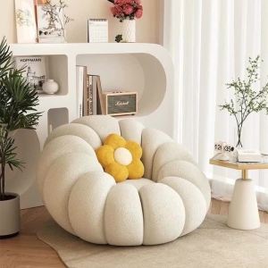 Sacesr Creative Pumpkin Shape Single Lazy Sofa Bedroom Balcony Living Room Lounge Chair Detachable Washable Living Room Furniture 3H4K8