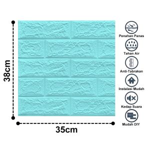 Wallpaper Stiker Foam 3D Batafoam Motif Bata Batik Putih Dekorasi Dinding Kamar High Quality