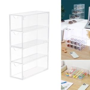 4 Slot Eyewear Organizer Case Cosmetic Display Case Plastic Drawer Storage Box for Sunglasses Glasses
