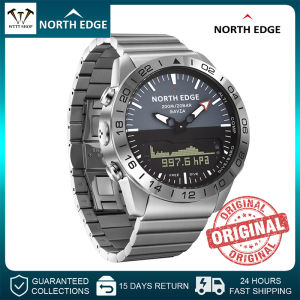 NORTH EDGE GAVIA for Pilot Men Digital Diving Watch jam tangan lelaki Outdoor Military Army Sports Luxury Full Steel Waterproof 200M
