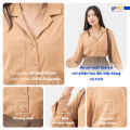 Áo sơ mi nữ YODY tay dài, thiết kế suông trẻ trung, thanh lịch, túi ốp cổ ve SMN6176. 