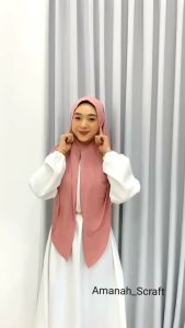 Hijab Segitiga Instan Jersey Malay Jumbo Premium | Kerudung Bergo Segitiga Instan Jersey Soft Pad  | Jilbab Segitiga Instan Jersey Premium