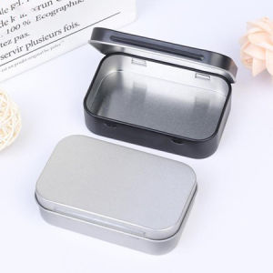 Metal Flip Box Small Metal Tin Flip Storage Box for Case Organizer for Money Coin Candy Black Box