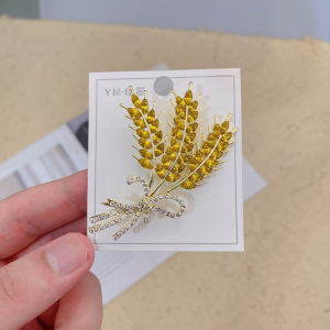 Golden Sunflower Wheat Ears Brooch High-end Gold Rhinestone Pearls Brooch Popular Jewelry Accessories Fashion Brooches & Pins