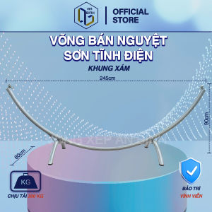 Bộ Võng Hình Bán Nguyệt An Bình Lắp Ráp Hàng Chính Hãng Khung Thép Mạ Kẽm Sơn Tĩnh Điện Chịu Lực 250kg Lưới Võng Hàn Quốc Chất Liệu Polyester Siêu Bền