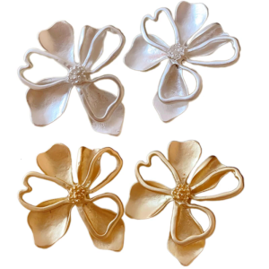 Vintage Styles Flower Earrings Gold Geometric Drop Earrings Portable for Parties Supplies and Casual Stylish Outfits