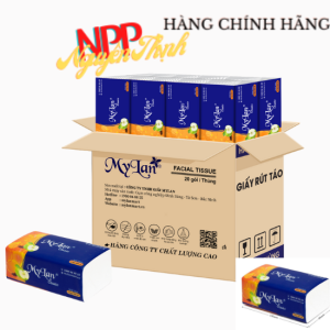 01 Thùng (20 Gói) Khăn Giấy Ăn MyLan Quả Táo Xanh 4 lớp Cao cấp (400 Tờ/ gói ) An toàn tuyệt đối