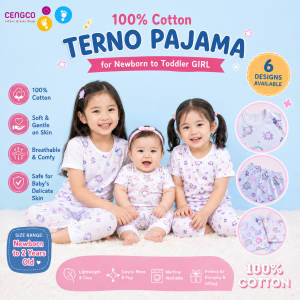 6 Pairs Terno Pajama for Girl Baby Pure Cotton /Newborn to Toddler Non Faded Prints 0 to 18 Months