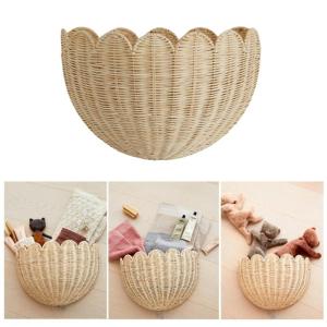 Trang trí vỏ sò tường giỏ handwoven treo bằng mây trang trí cho phòng ngủ hoặc phòng tắm lưu trữ Organizer