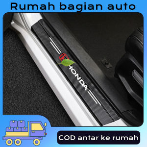 Stiker Serat Karbon Anti Gores Mobil Stiker Serat Kulit Anti Gores Strip Ambang Pintu Mobil 4 Buah/ NISSAN / Honda / TOYOTA