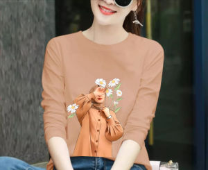 shine-KAOS DISTRO WANITA LENGAN PANJANG BAHAN COTTON COMBED 24s  BASIC T-SHIRT / HJB #06