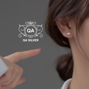 Khuyên tai bạc 925 ba lá cây nhỏ đính đá bông nữ S925 THREE LEAF QA SILVER Earrings EA230505