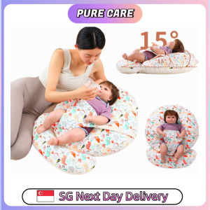 【Pure Care】 Anti-Spit-Up Feeding Pillow |15° Ergonomic Design | Adjustable Strap&SafetyBuckle