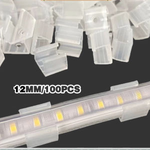 Klem Lampu LED Neon Fex 1 Plastik Isi 100 PCS 220V 12MM Braket LED Neon Flex Lampu Selang SMD Klem Neon