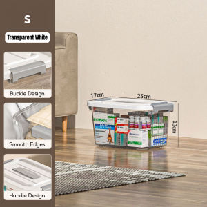 🇸🇬 Ready Stock Storage Box with Buckle Lock and Handle – Large Capacity Smooth Edges Durable Organizer