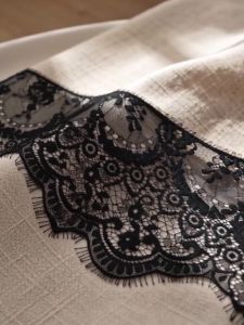 WH (3 Meters/lot) Black White Width 160mm Floral Embroidered Eyelash Lace Ribbon Clothing Accessories Lace Material Handmade