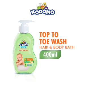 Kodomo Baby Top To Toe Hair & Body Wash Baby Bath Antibacterial With Aloe Vera Lembab Hingga 12 Jam