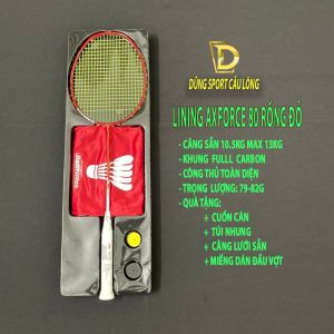 Vợt cầu lông Lining AXForce 80 Bản Full Hộp Đẹp (Căng Sẵn 11Kg Max 13kg) Kèm Cuốn Cán Túi Nhung